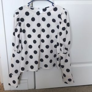 Polka dot with puffy shoulders